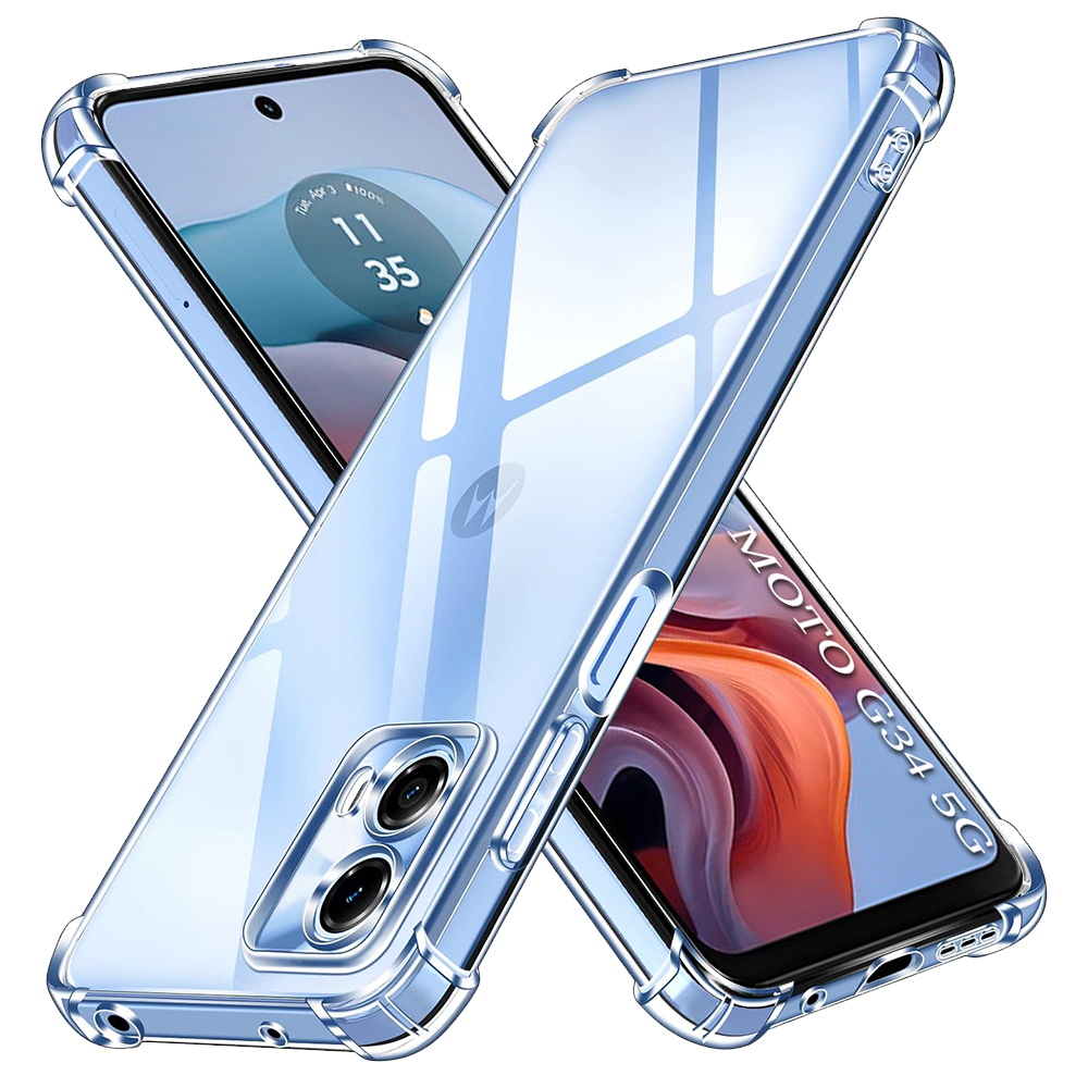 Калъф за Motorola Moto Moto G34 / Moto G45 - Techsuit Shockproof Прозрачен Прозрачен Silicone - Прозрачен
