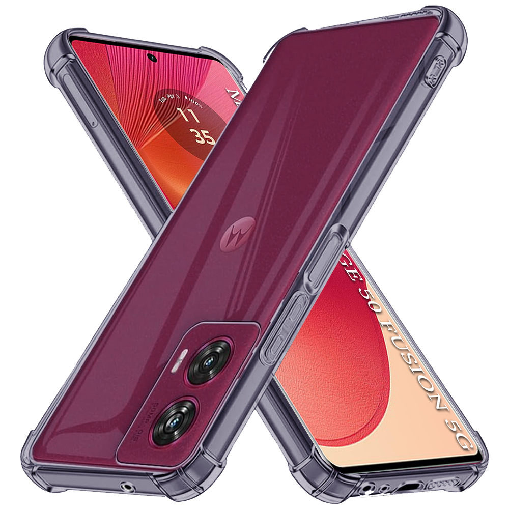 Калъф за Motorola Edge 50 Fusion - Techsuit Shockproof Прозрачен Silicone - Smoke Черен