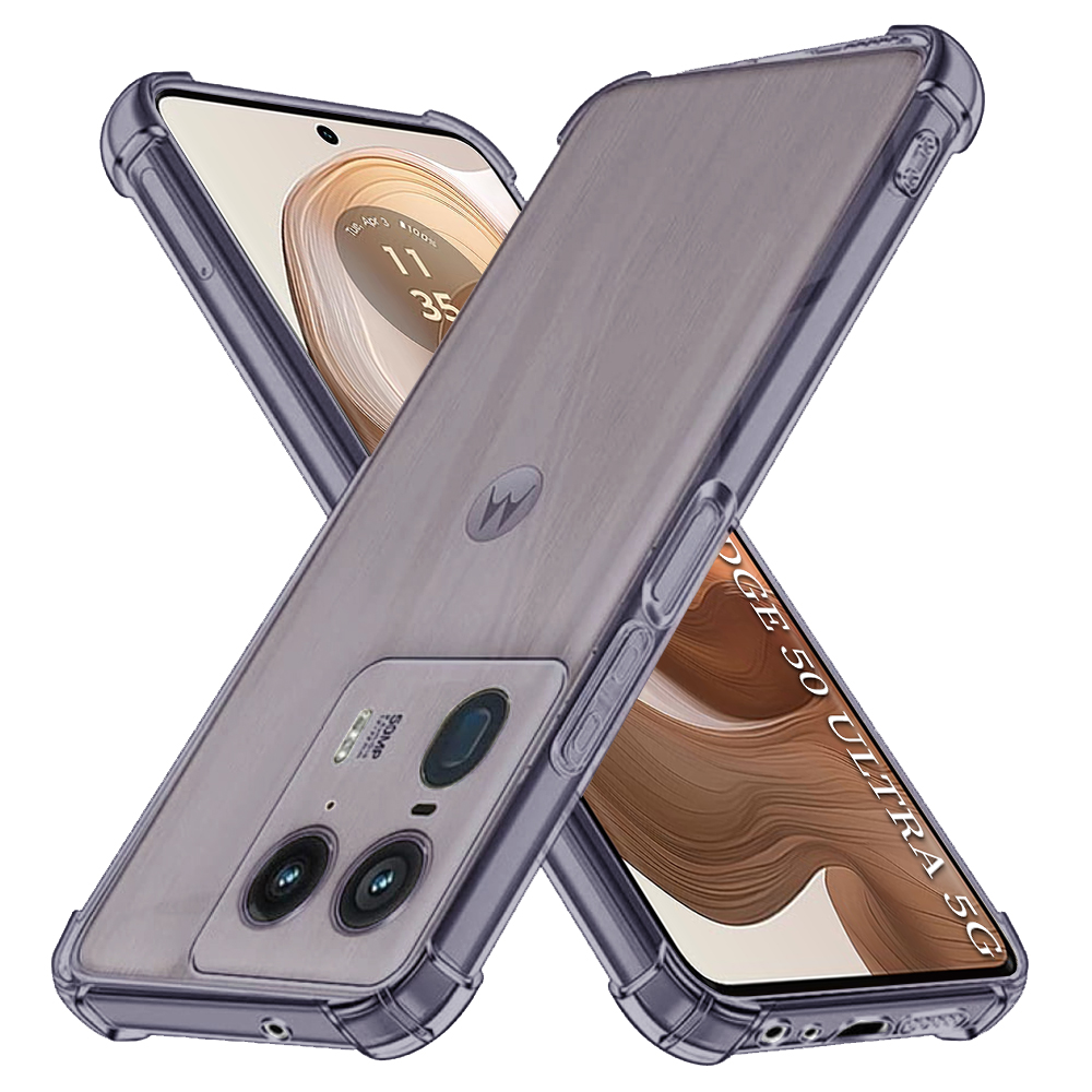 Калъф за Motorola Edge 50 Ultra - Techsuit Shockproof Прозрачен Silicone - Smoke Черен