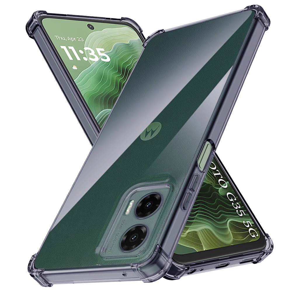 Калъф за Motorola Moto G35 - Techsuit Shockproof Прозрачен Silicone - Smoke Черен