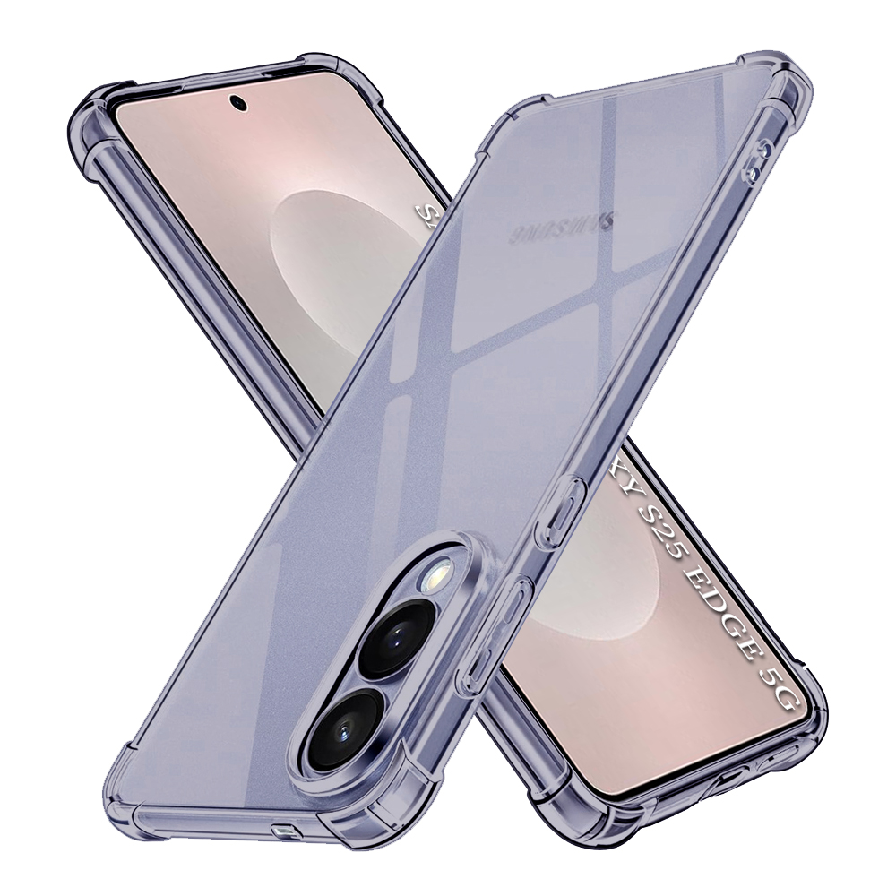Калъф за Samsung Galaxy S25 Edge - Techsuit Shockproof Прозрачен Silicone - Smoke Черен