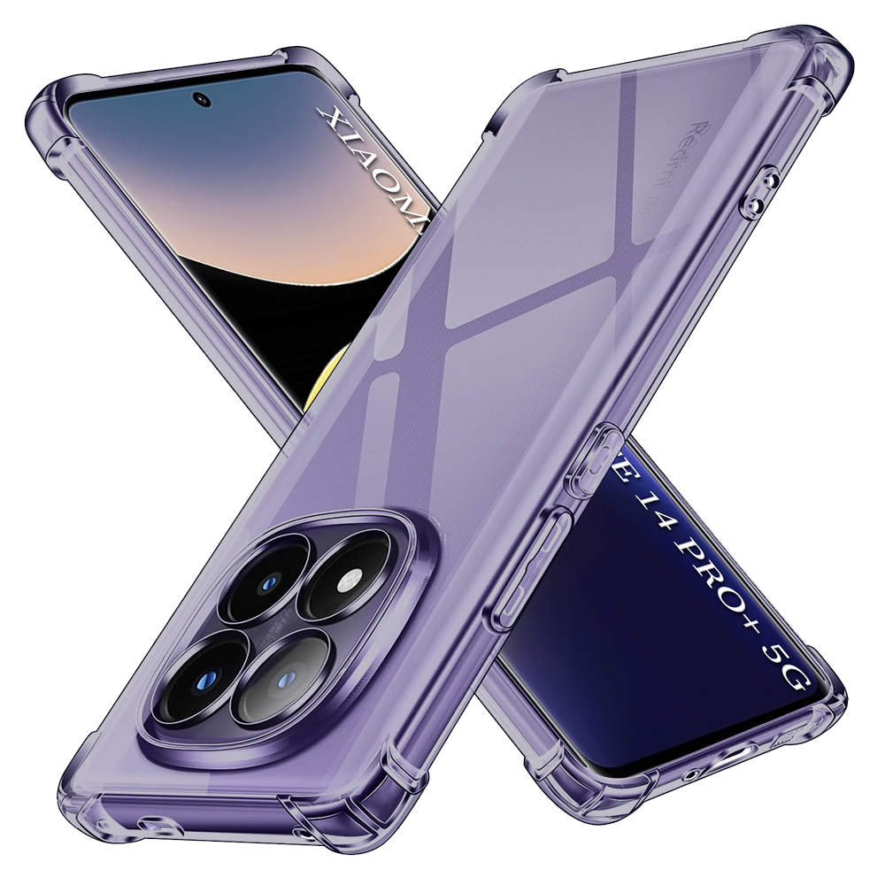 Калъф за Xiaomi Redmi Note 14 Pro+ 5G - Techsuit Shockproof Прозрачен Silicone - Smoke Черен