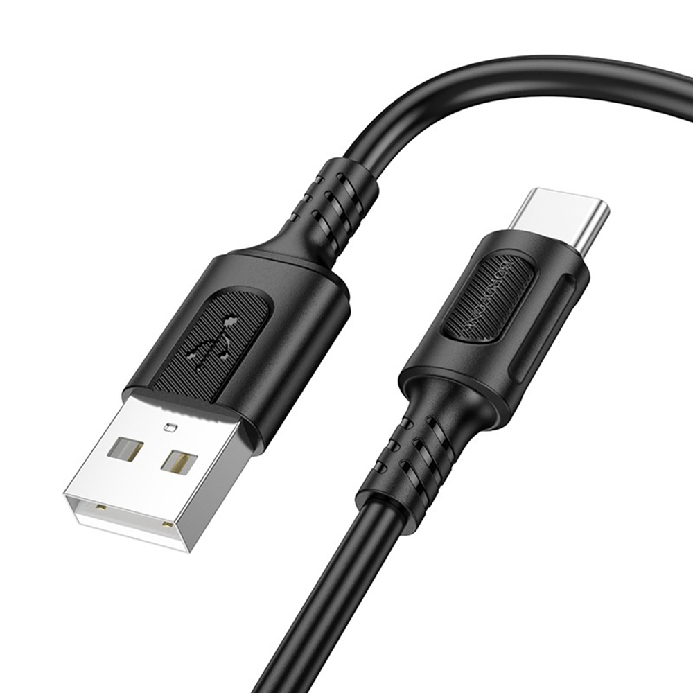 Кабел за зареждане, USB-A към USB-C, 3A, 1m - Borofone (BX111) - Черен