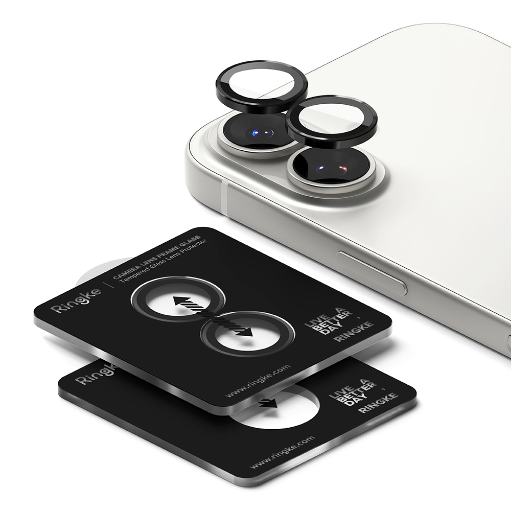 Калъф за камера за iPhone 17 (комплект 2) - Ringke Camera Lens Lens Frame Glass - Черен
