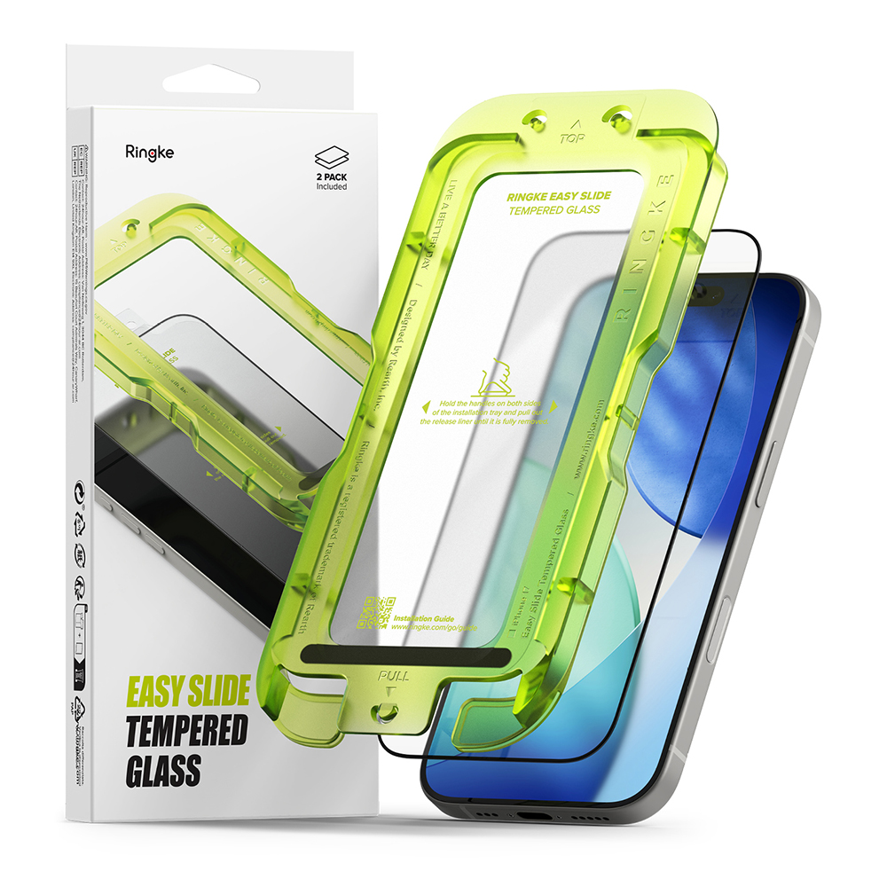Калъф за iPhone 17 Pro (комплект от 2) - Ringke Easy Slide Tempered Glass - Прозрачен