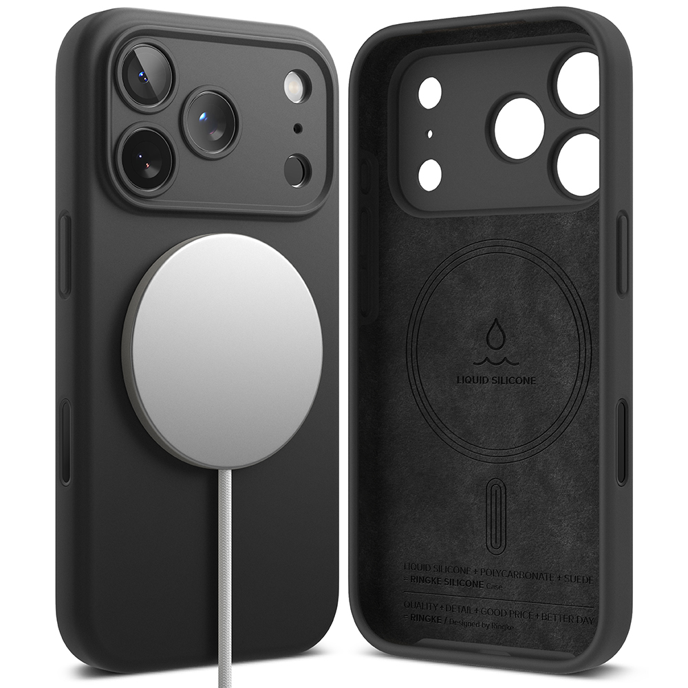 Калъф за iPhone 17 Pro - Ringke Silicone Magnetic MagSafe - Черен