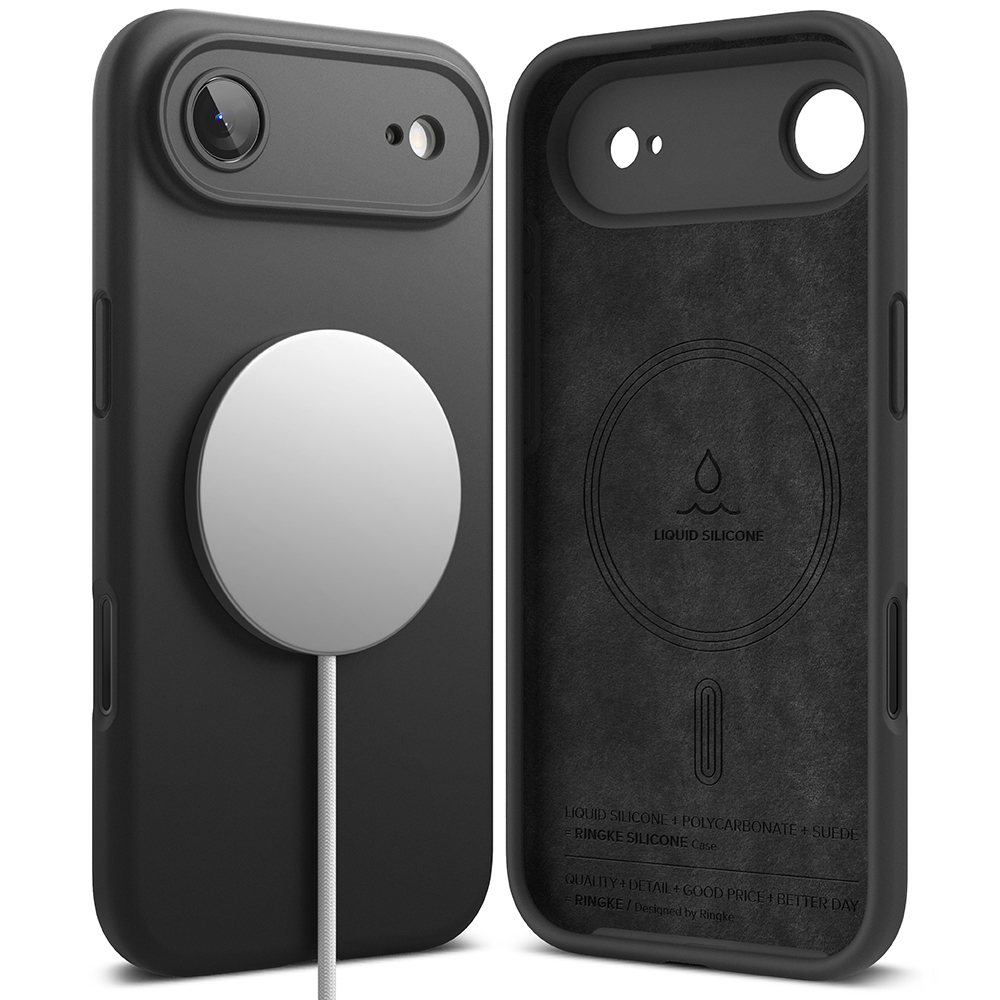 Калъф за iPhone 17 Air - Ringke Silicone Magnetic MagSafe - Черен