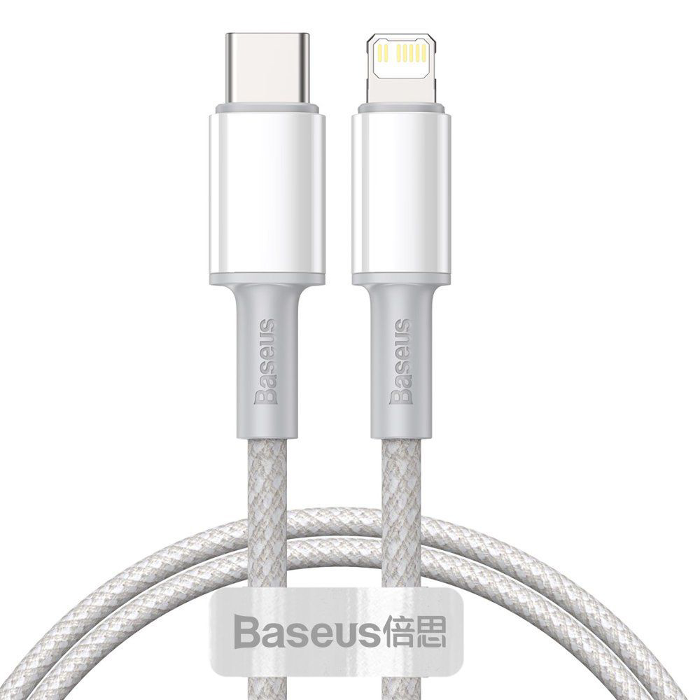 Кабел Type-C към Lightning, 20W, бързо зареждане, 2m - Baseus (CATLGD-A02) - Бял