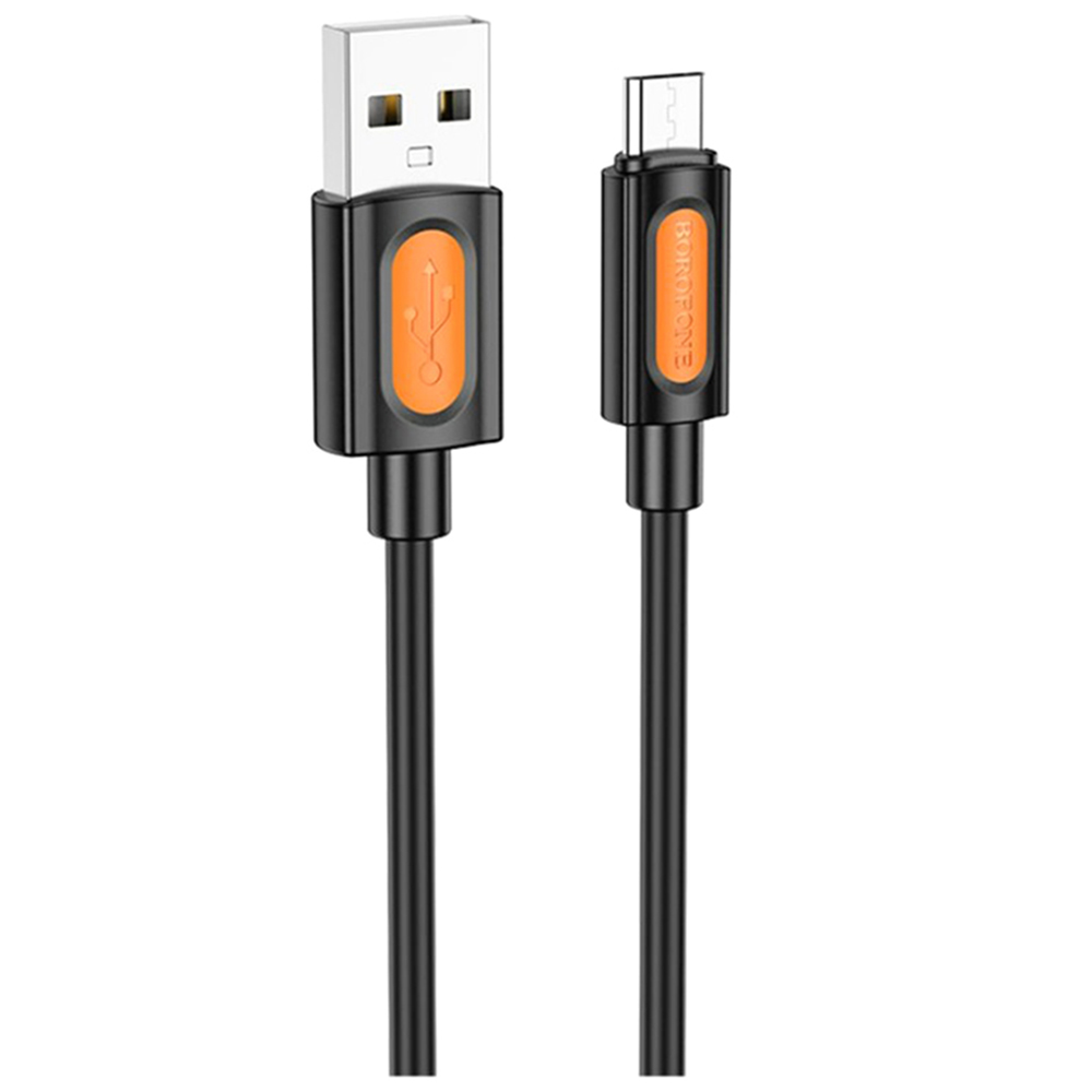 Кабел за зареждане, USB към Micro-USB, 2.4A, 1m - Borofone (BX114) - Черен