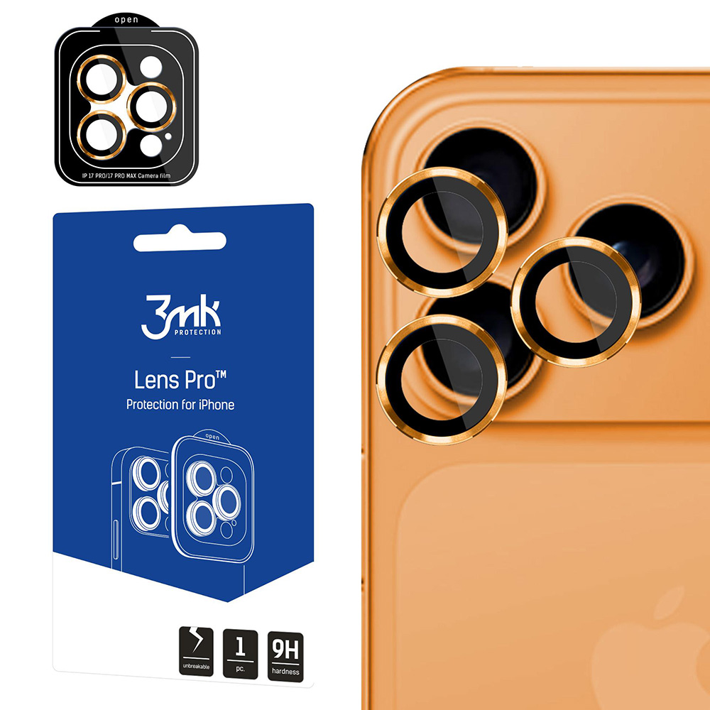 Калъф за iPhone 17 Pro / iPhone 17 Pro Max - 3mk Lens Protection Pro - Оранжев