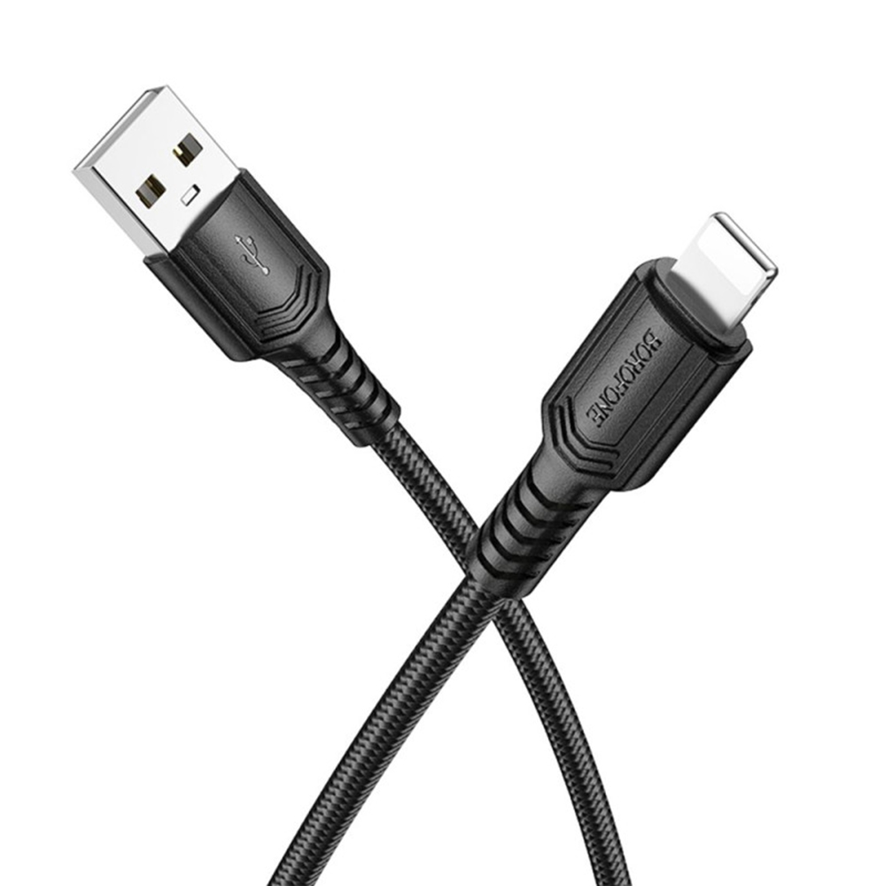 Захранващ кабел, iP, 2.4A, 1m - Borofone (BX116) - Черен