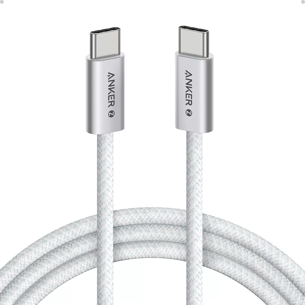 USB-C към USB-C кабел, 240 W, без замърсяване, 1 м - Anker Zolo (A8060H21) - Бял