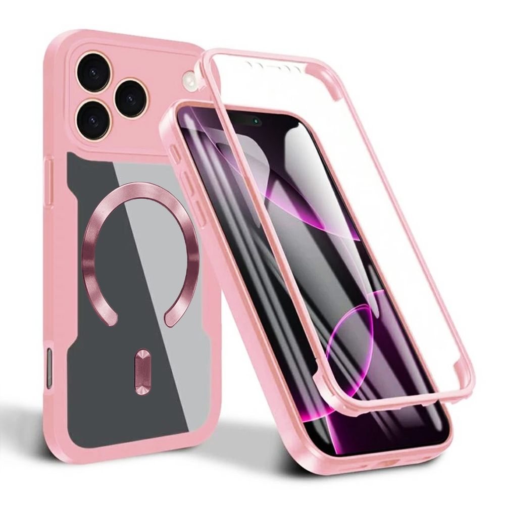 Калъф за iPhone 17 Pro Max + калъф - Techsuit ColorVerse 360 MagSafe MagSafe Series - Розов