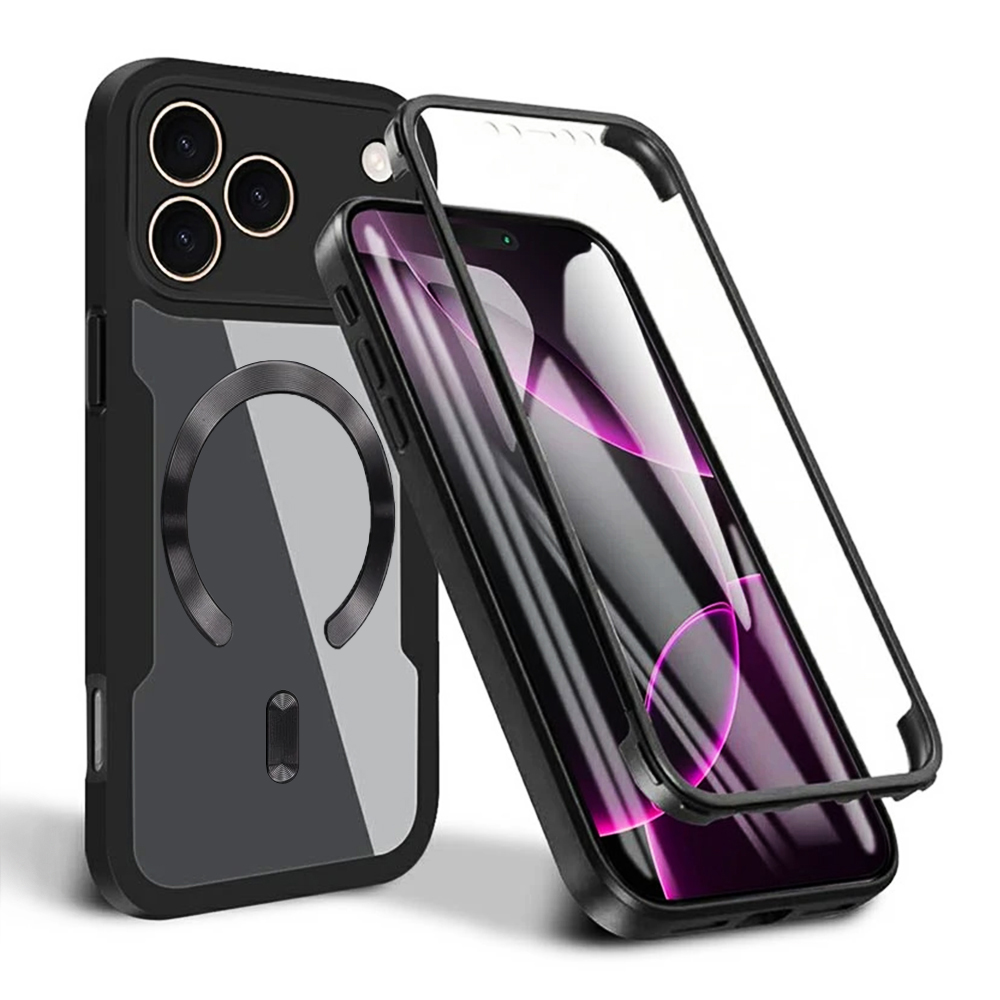 Калъф за iPhone 17 Pro + капак - Techsuit ColorVerse 360 MagSafe MagSafe Series - Черен