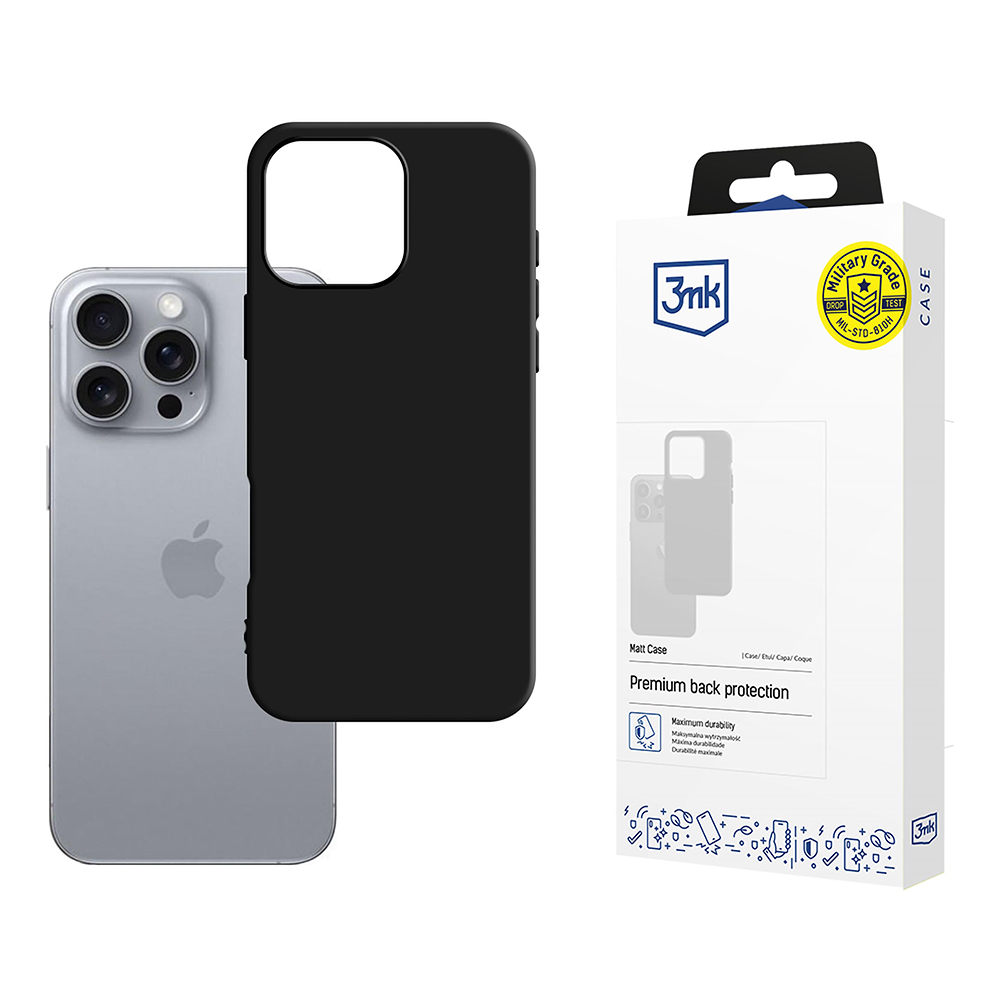 Калъф за iPhone 16 Pro Max - 3mk Matt Case - Черен