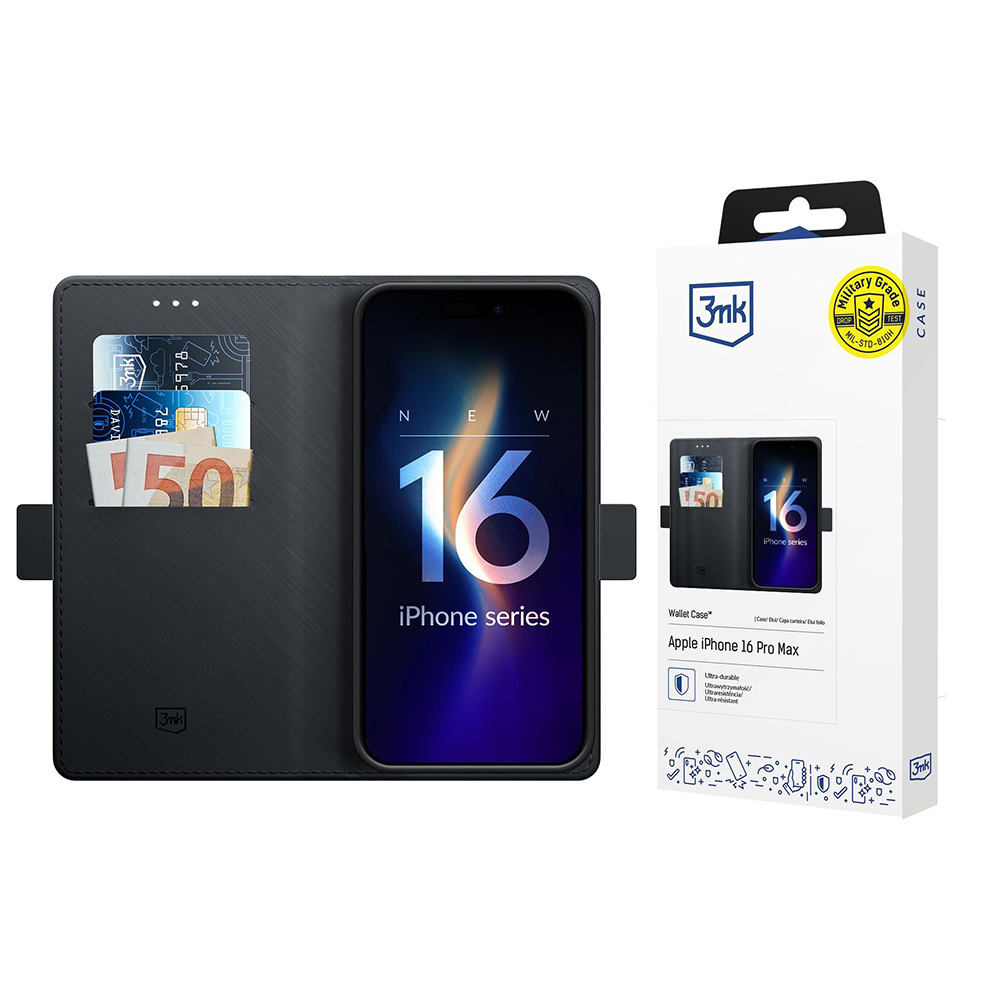 Калъф за iPhone 16 Pro Max - 3mk Wallet Case- Черен