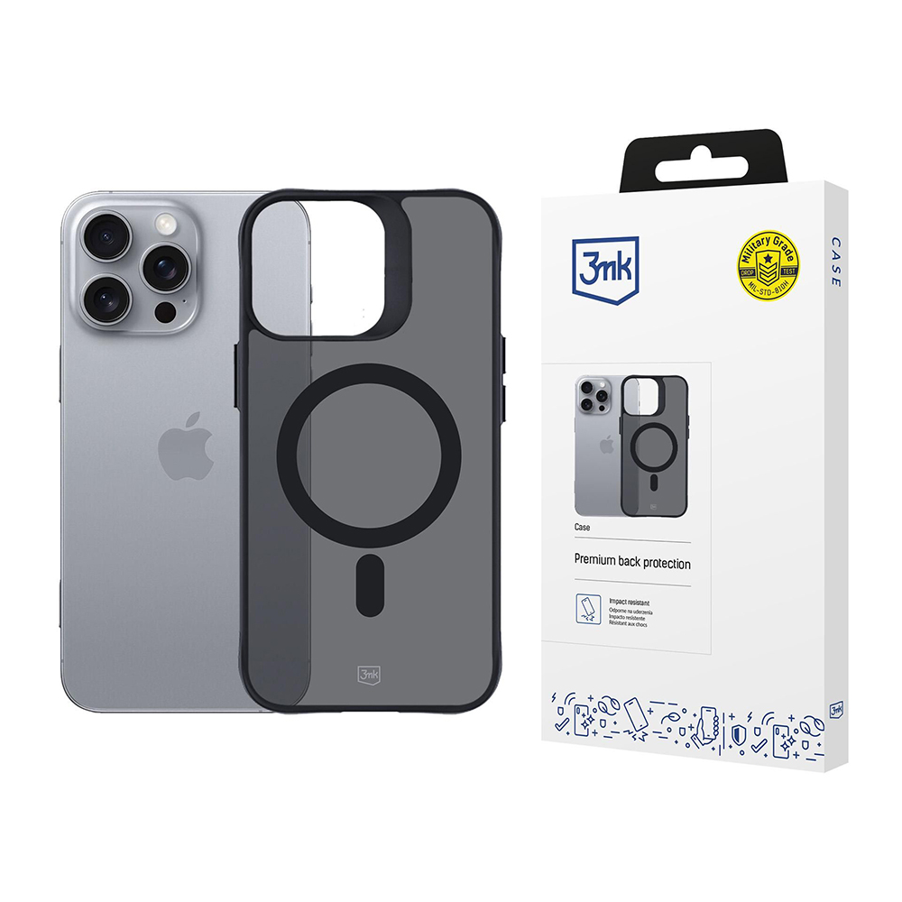 Калъф за iPhone 16 Pro Max - 3mk Smoke MagCase - Черен