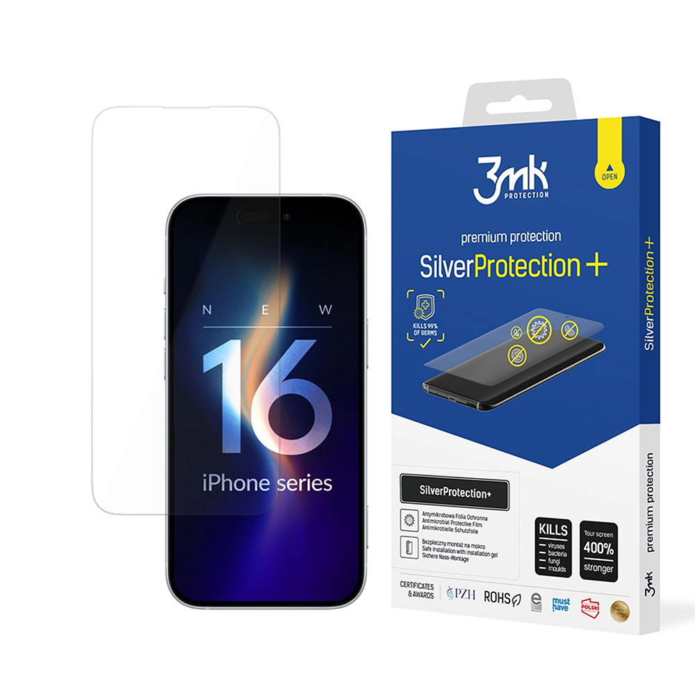Калъф за iPhone 16 - 3mk SilverProtection+ защитно фолио - Прозрачен