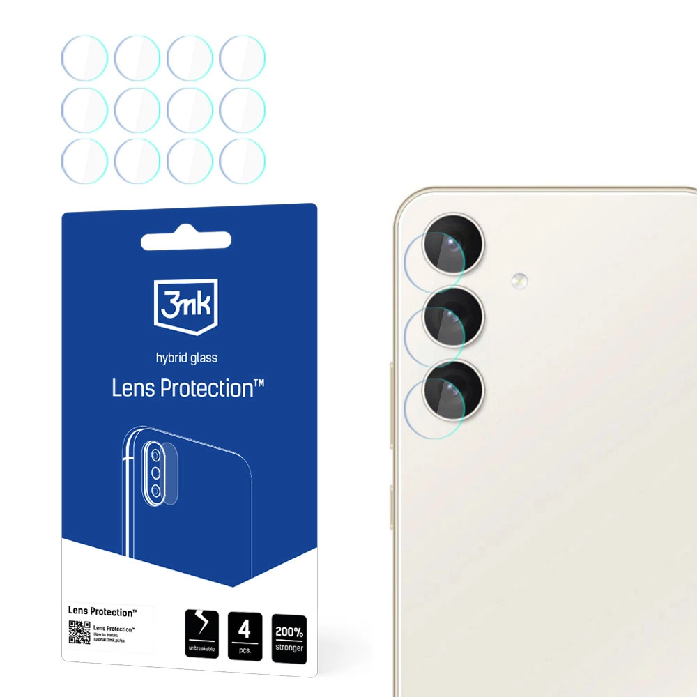 Калъф за Samsung Galaxy S24 (комплект 4) - 3mk Lens Protection - Прозрачен