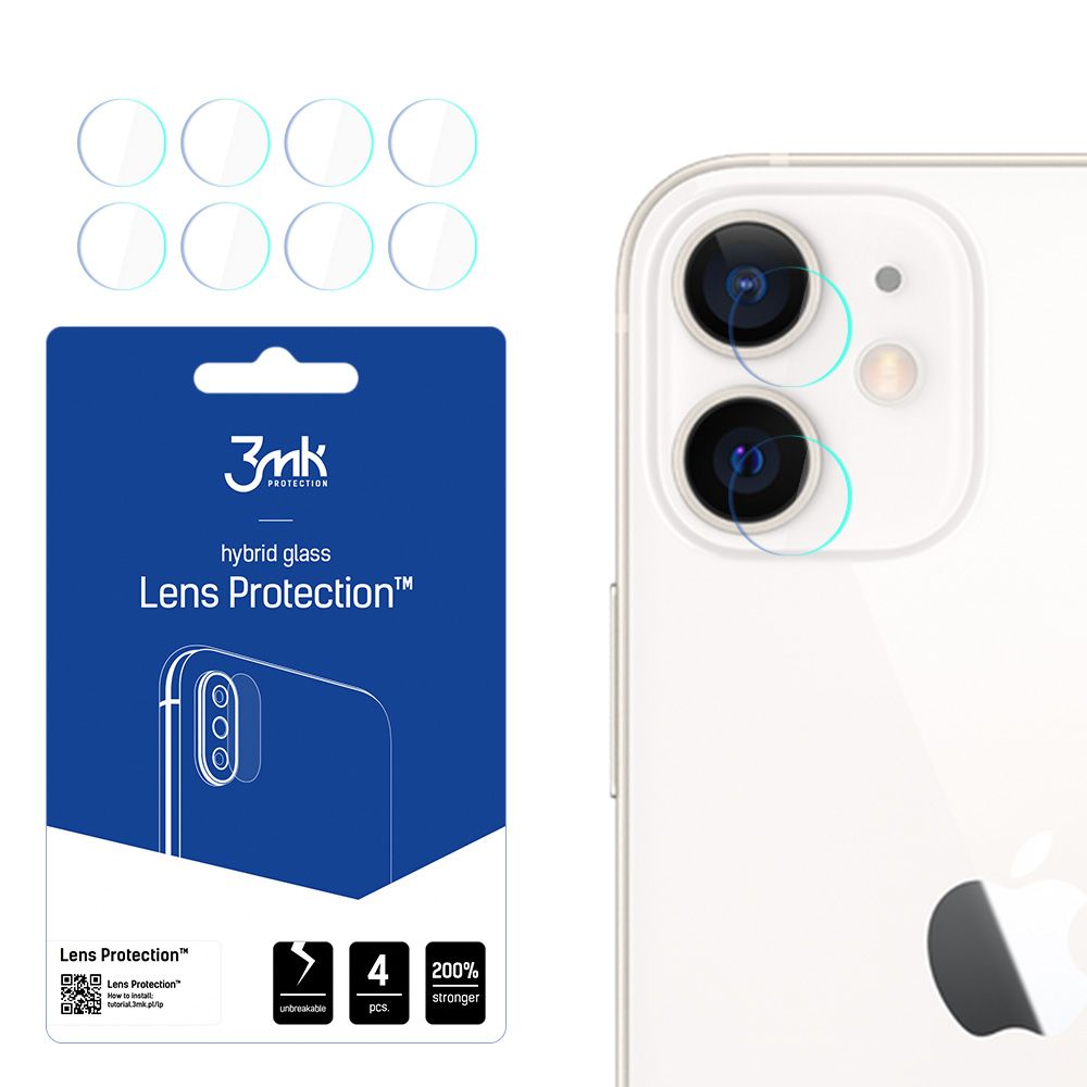 Калъф за iPhone 12 (комплект 4) - 3mk Lens Protection - Прозрачен