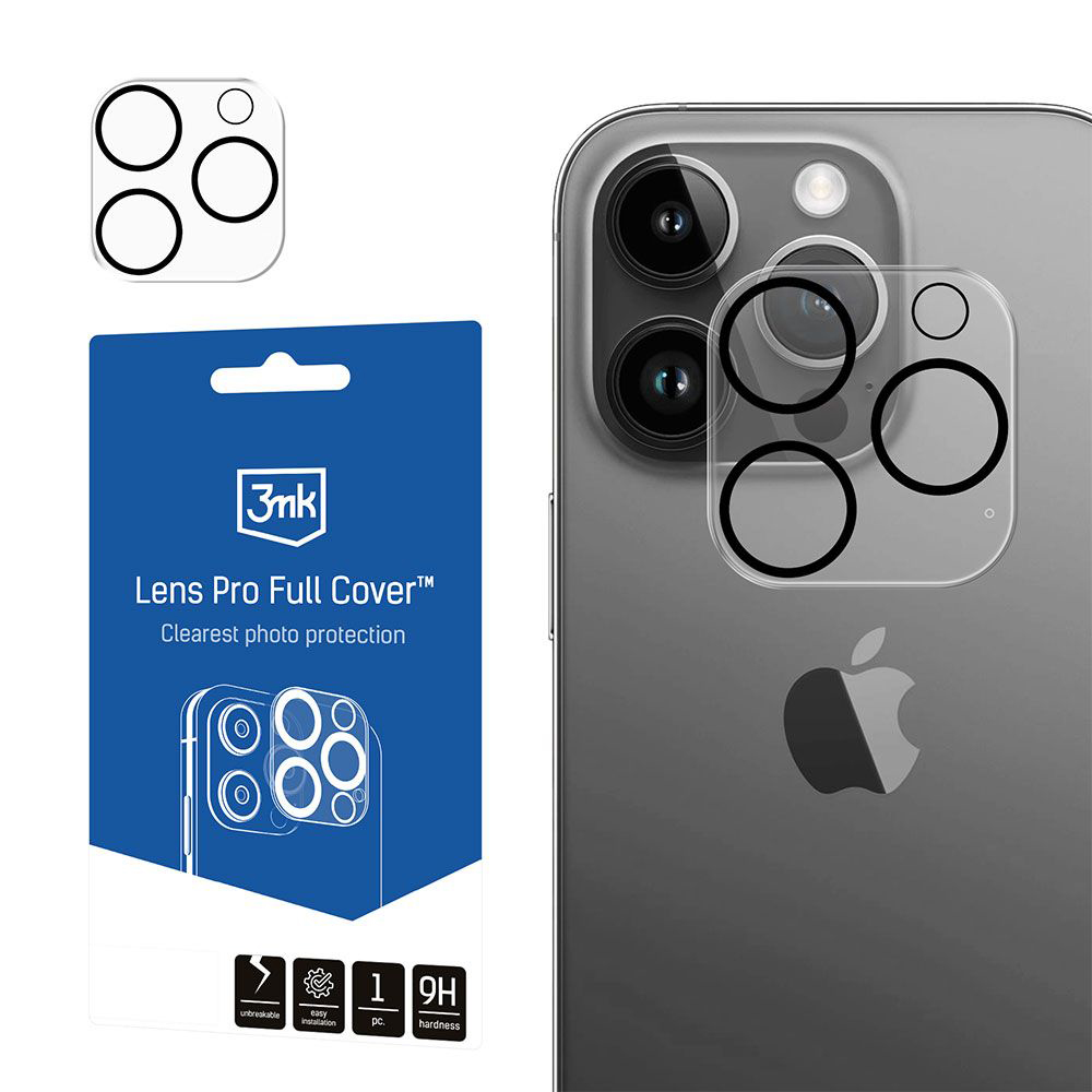 Калъф за iPhone 14 Pro - 3mk Lens Pro Full Cover - Прозрачен