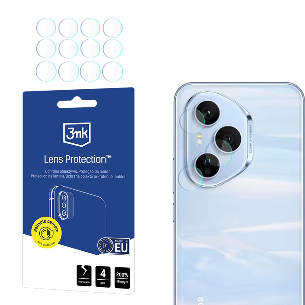 Капак за Honor 400 Pro (комплект от 4) - 3mk защита на обектива - Прозрачен
