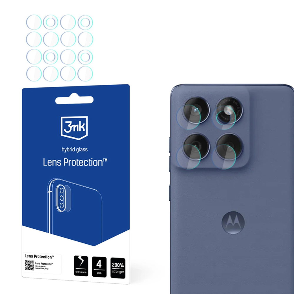 Капак за Motorola Edge 60 Fusion (комплект 4) - 3mk защита на обектива - Прозрачен