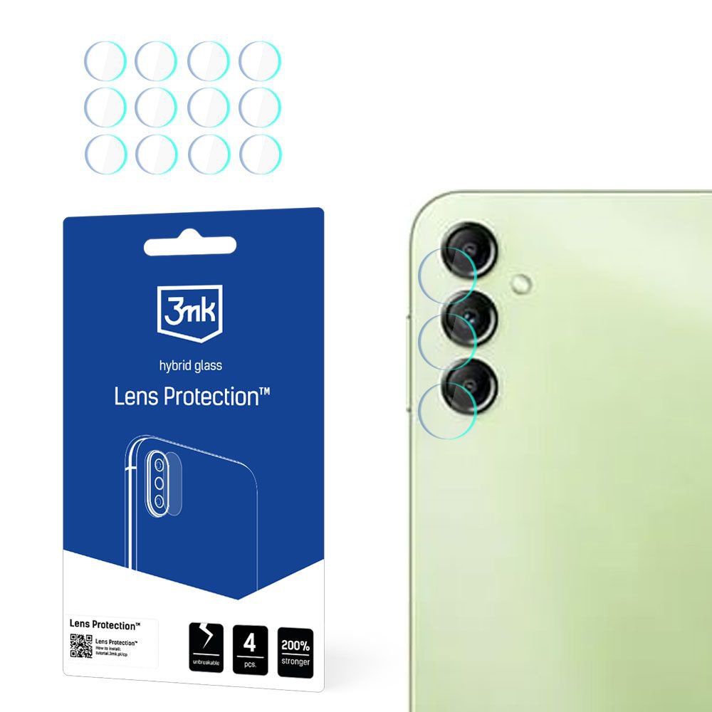 Капак за Samsung Galaxy A14 4G / A14 5G (комплект 4) - 3mk защита на обектива - Прозрачен