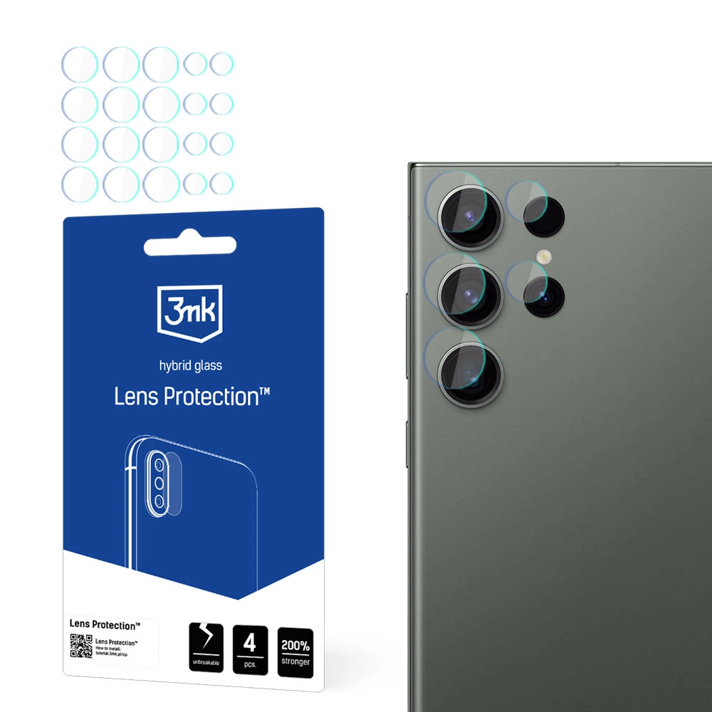 Капак за Samsung Galaxy S24 Ultra (комплект 4 бр.) - 3mk Lens Protection - Прозрачен
