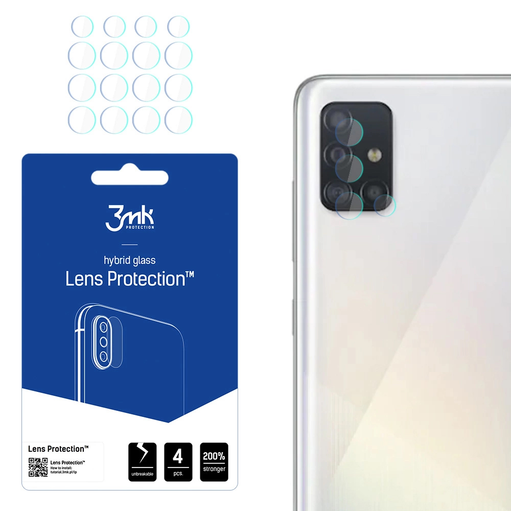 Капак за Samsung Galaxy A52 4G / A52 5G / A52s 5G (комплект 4) - 3mk защита на обектива - Прозрачен