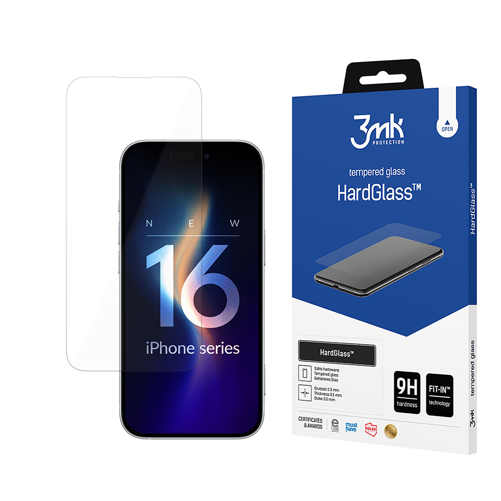 Калъф за iPhone 16 Pro Max - 3mk HardGlass Tempered Screen Protector - Прозрачен