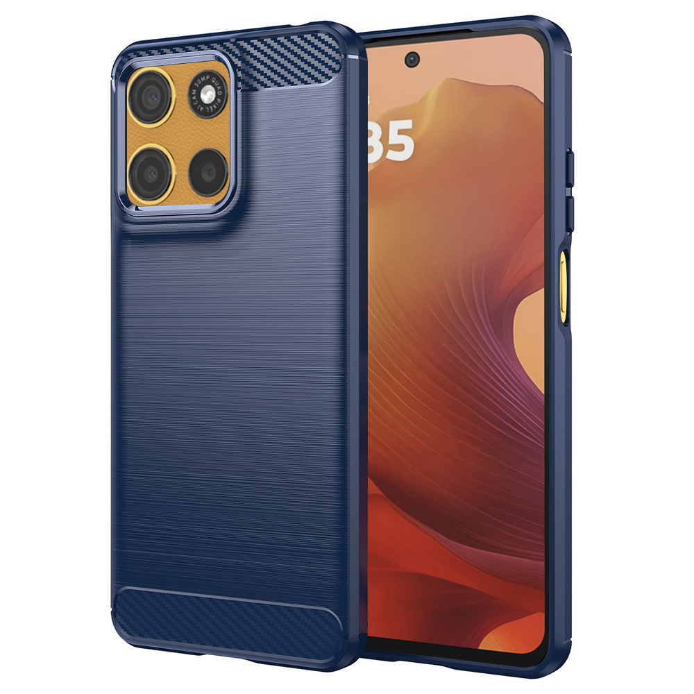 Калъф за Motorola Moto Moto G15 / G15 Power / G17 / G17 Power - Techsuit Carbon Silicone - Син