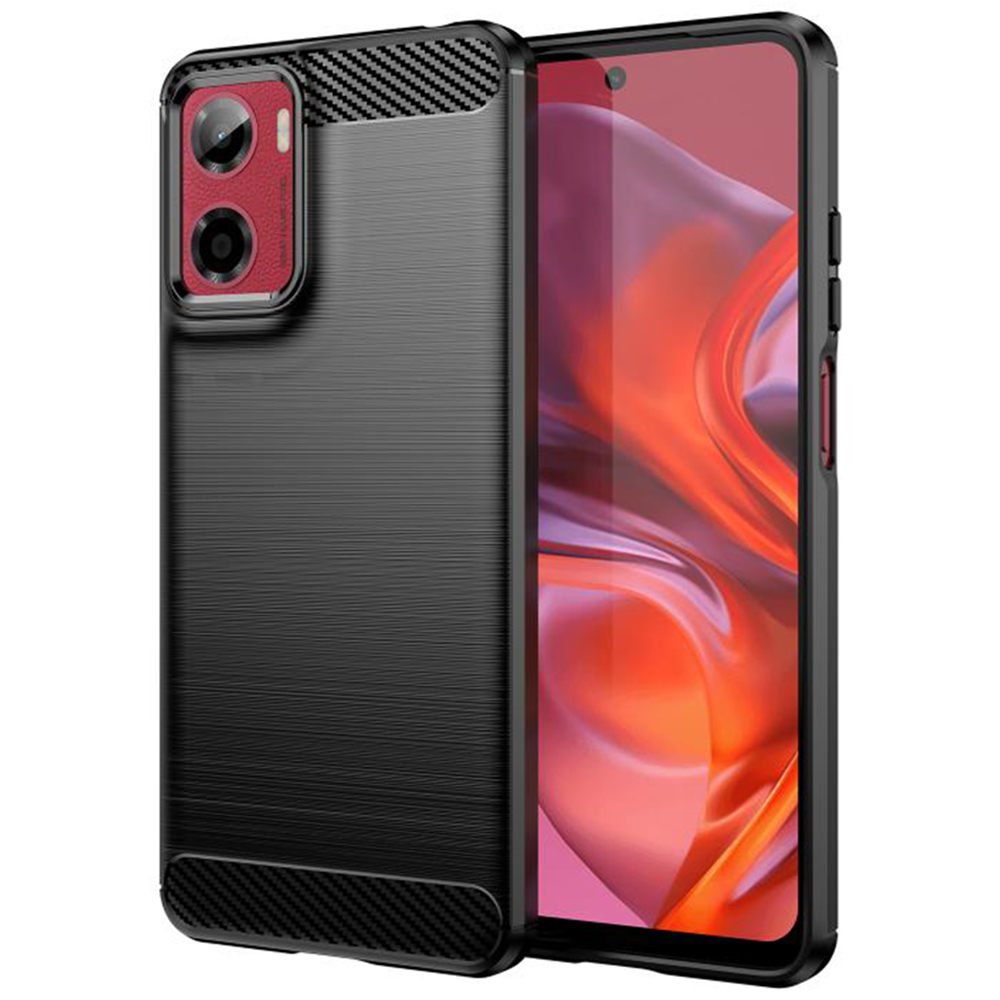 Калъф за Motorola Moto Moto G05 / E15 - Techsuit Carbon Silicone - Черен