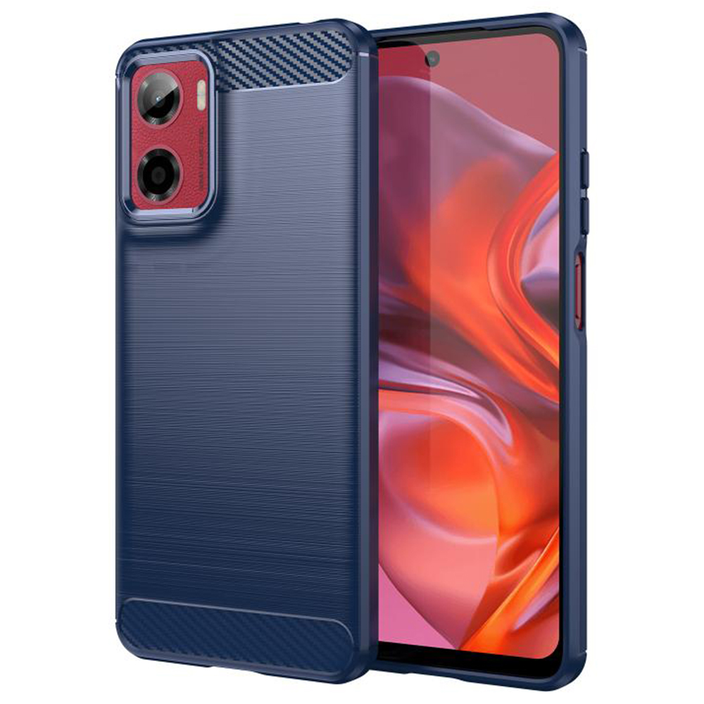 Калъф за Motorola Moto Moto G05 / E15 - Techsuit Carbon Silicone - Син