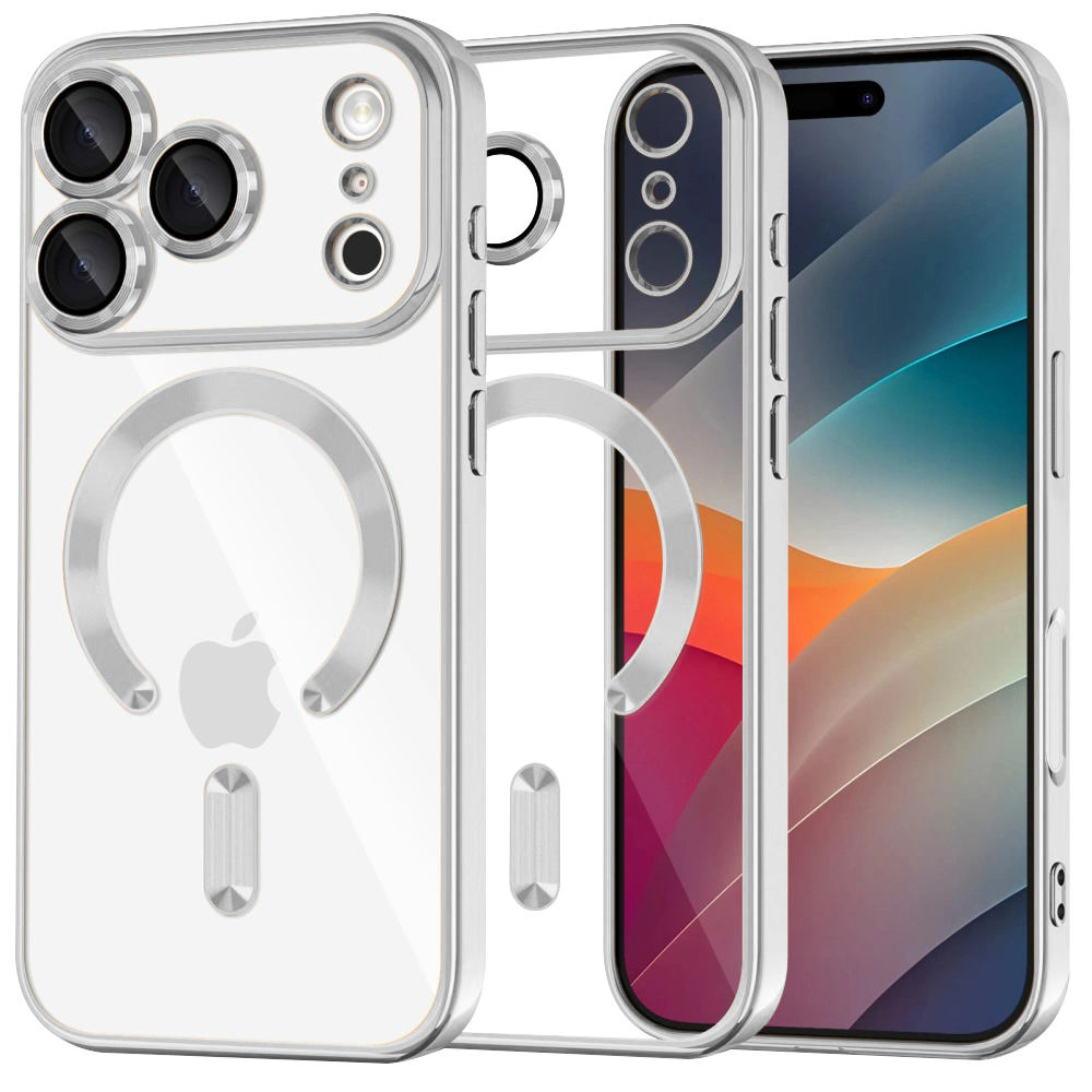 Калъф за iPhone 17 Pro - Techsuit Luxury Crystal MagSafe - Сребрист