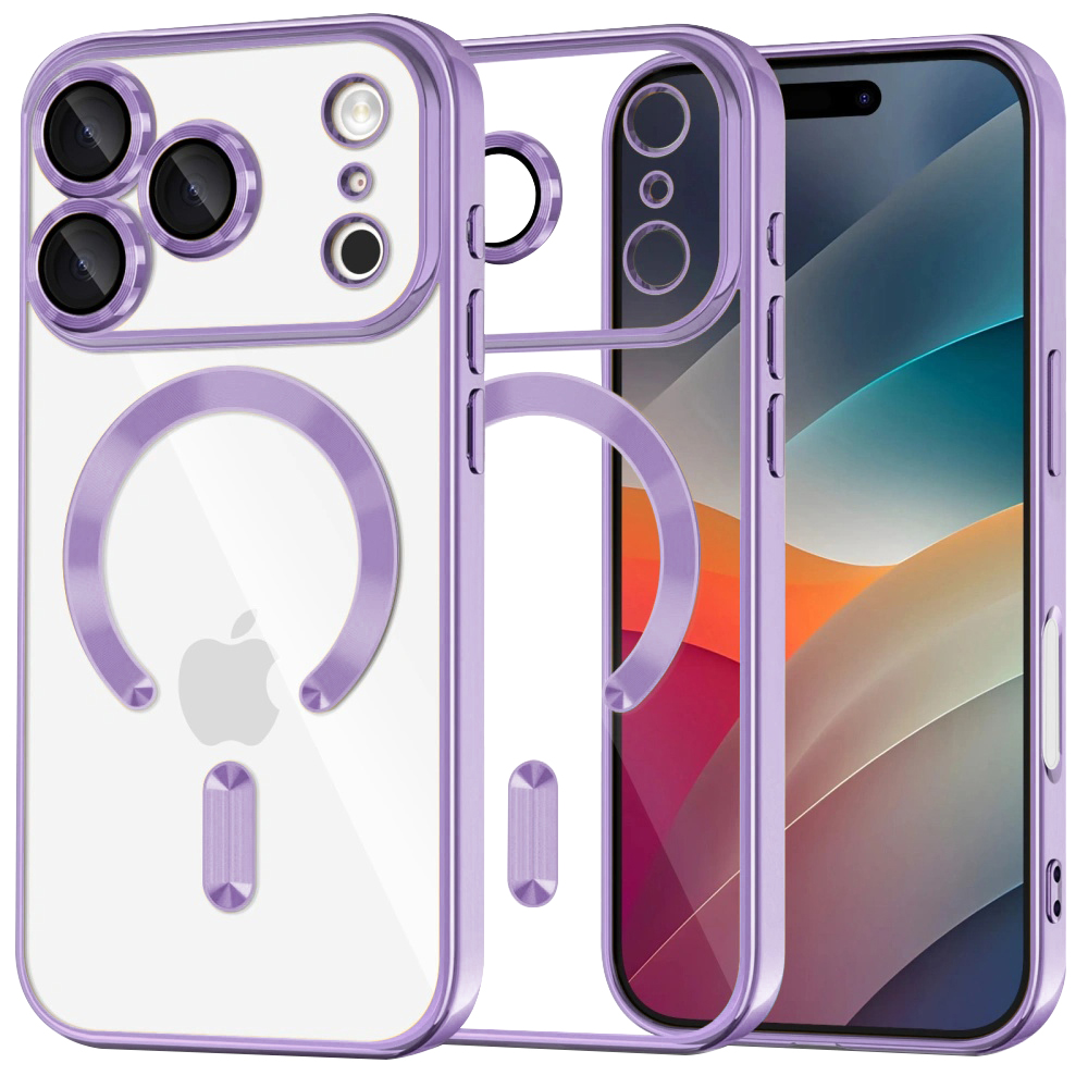 Калъф за iPhone 17 Pro - Techsuit Luxury Crystal MagSafe - Светло лилав