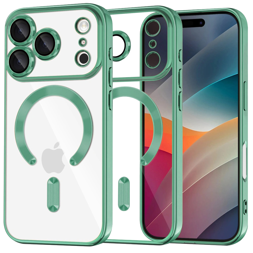 Калъф за iPhone 17 Pro - Techsuit Luxury Crystal MagSafe - светло зелен