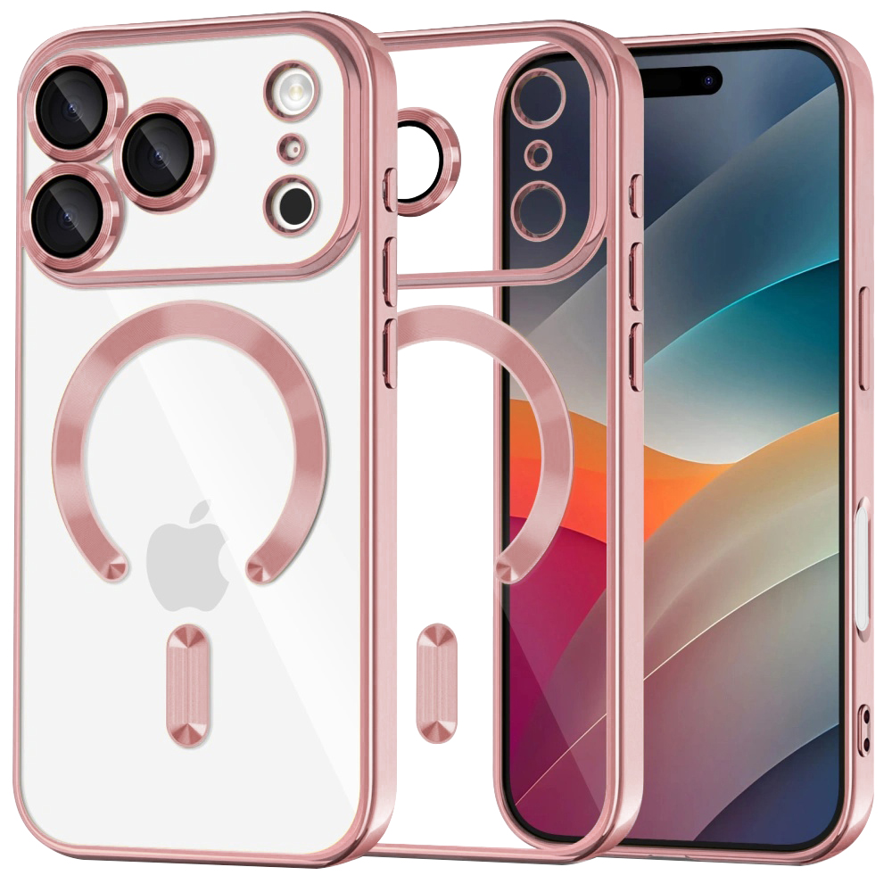 Калъф за iPhone 17 Pro Max - Techsuit Luxury Crystal MagSafe - Розов