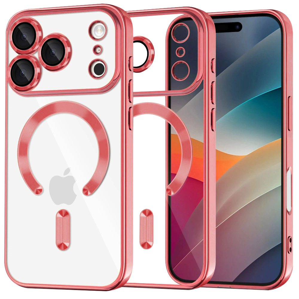 Калъф за iPhone 17 Pro Max - Techsuit Luxury Crystal MagSafe - Червен
