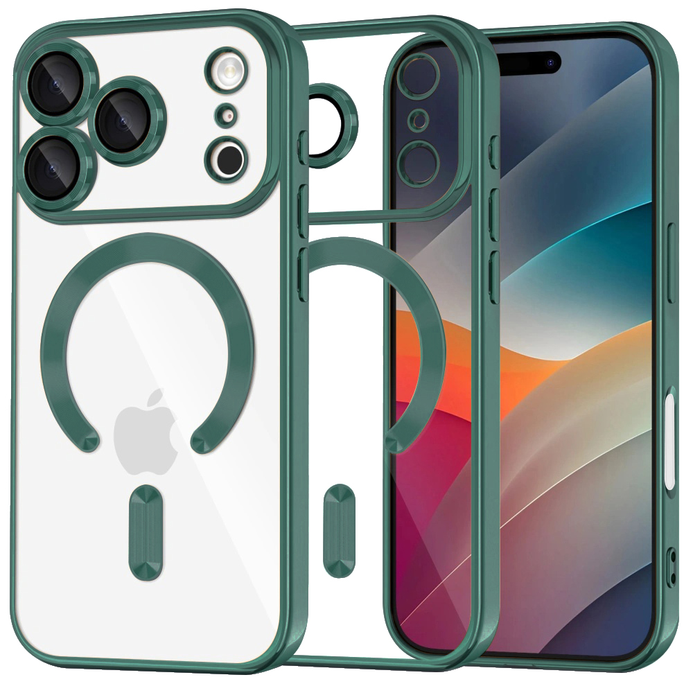 Калъф за iPhone 17 Pro Max - Techsuit Luxury Crystal MagSafe - Deep Зелен