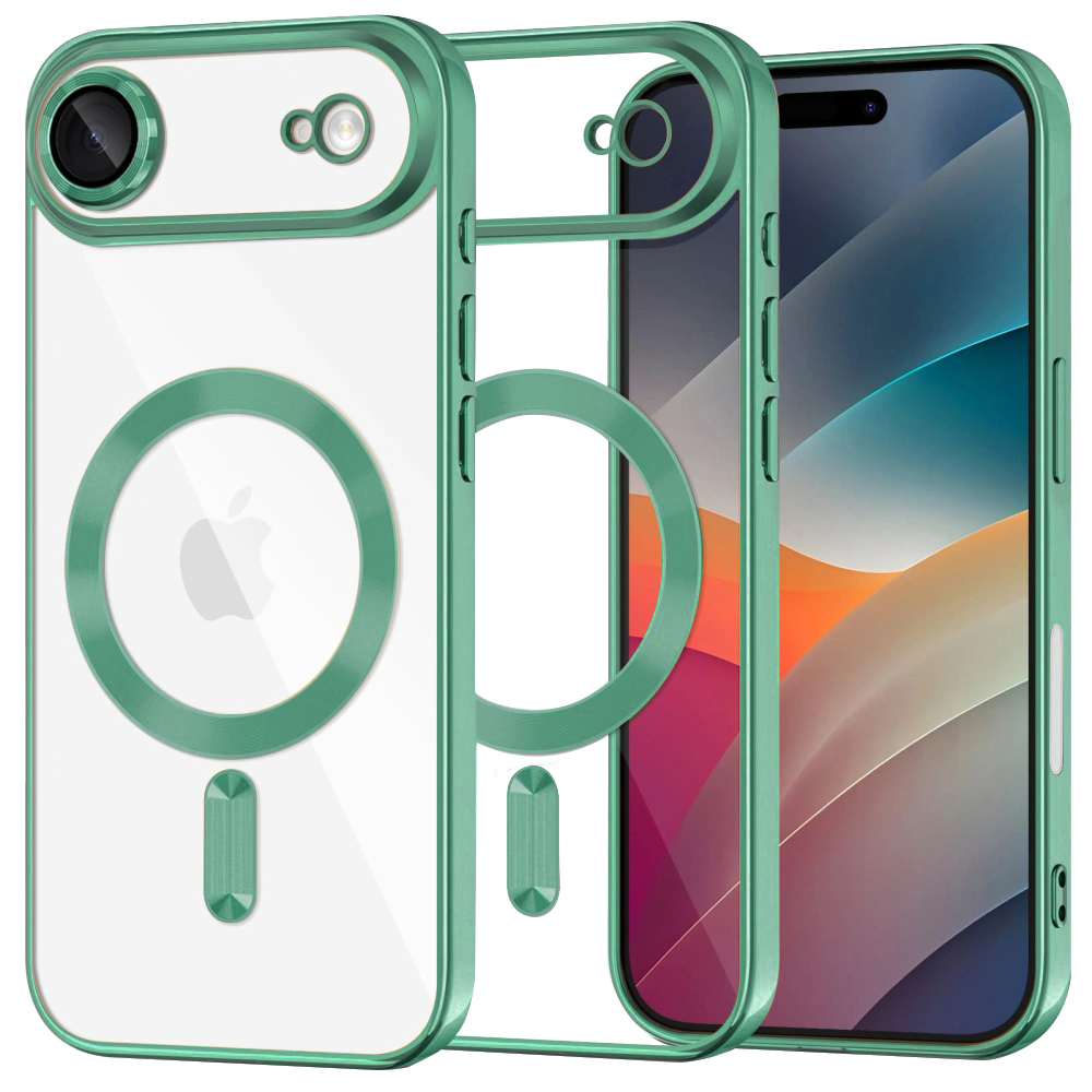 Калъф за iPhone 17 Air - Techsuit Luxury Crystal MagSafe - светло зелен