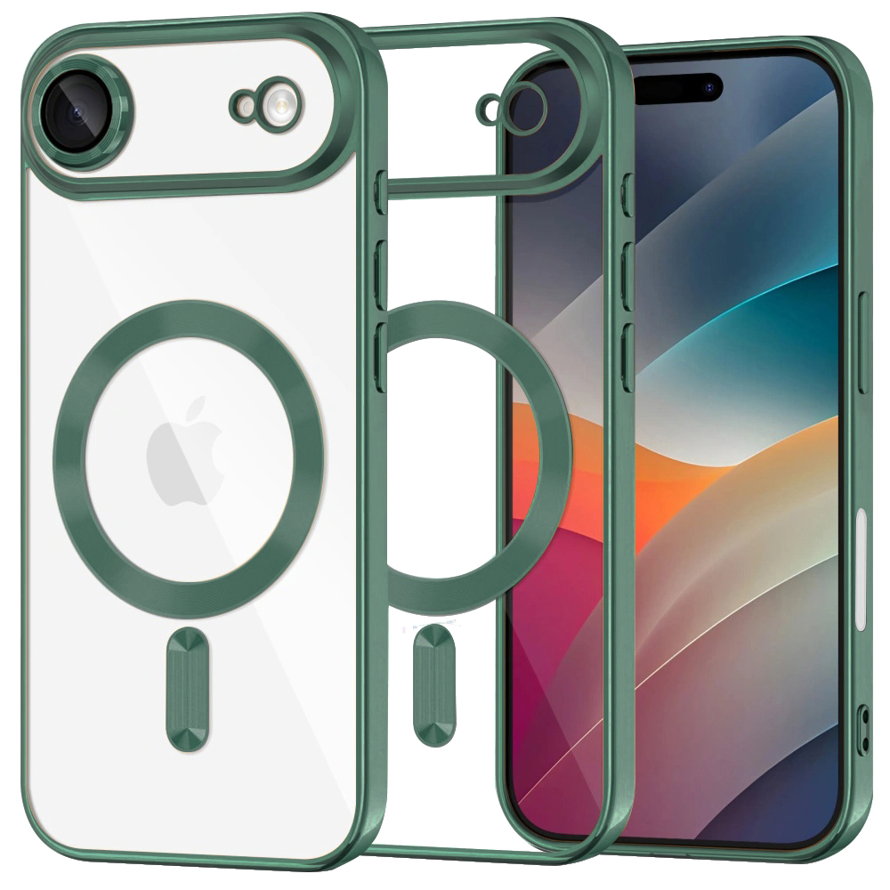 Калъф за iPhone 17 Air - Techsuit Luxury Crystal MagSafe - Deep Зелен