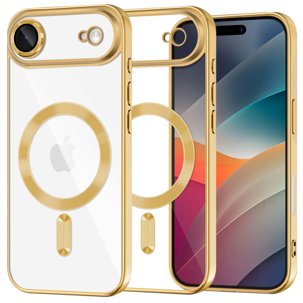 Калъф за iPhone 17 Air - Techsuit Luxury Crystal MagSafe - златен