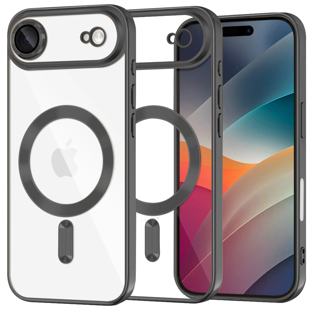 Калъф за iPhone 17 Air - Techsuit Luxury Crystal MagSafe - Черен