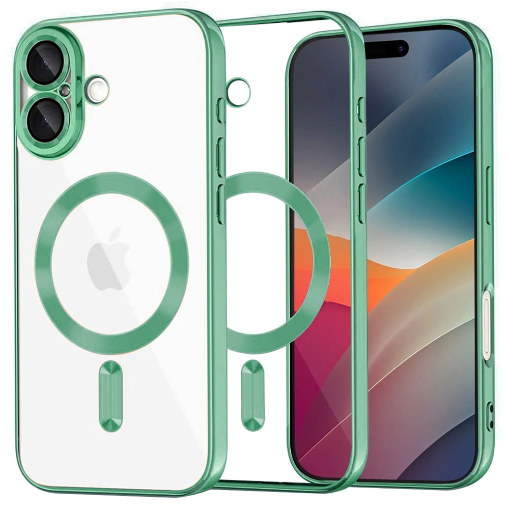 Калъф за iPhone 17 - Techsuit Luxury Crystal MagSafe - светло зелен
