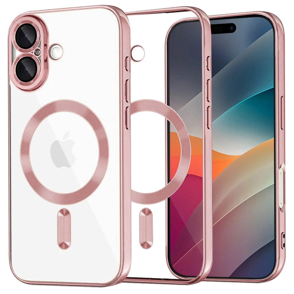 Калъф за iPhone 17 - Techsuit Luxury Crystal MagSafe - Розов