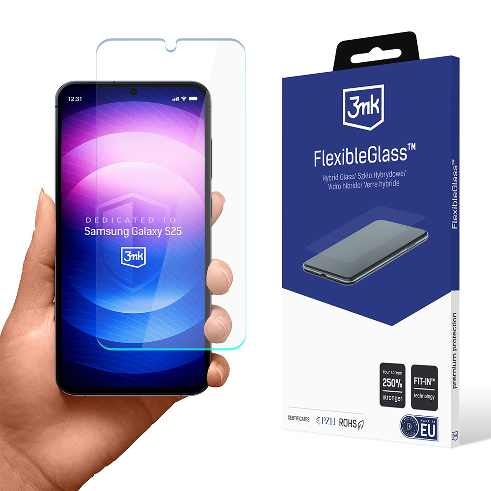 Капак за Samsung Galaxy S25 - 3mk FlexibleGlass - Прозрачен