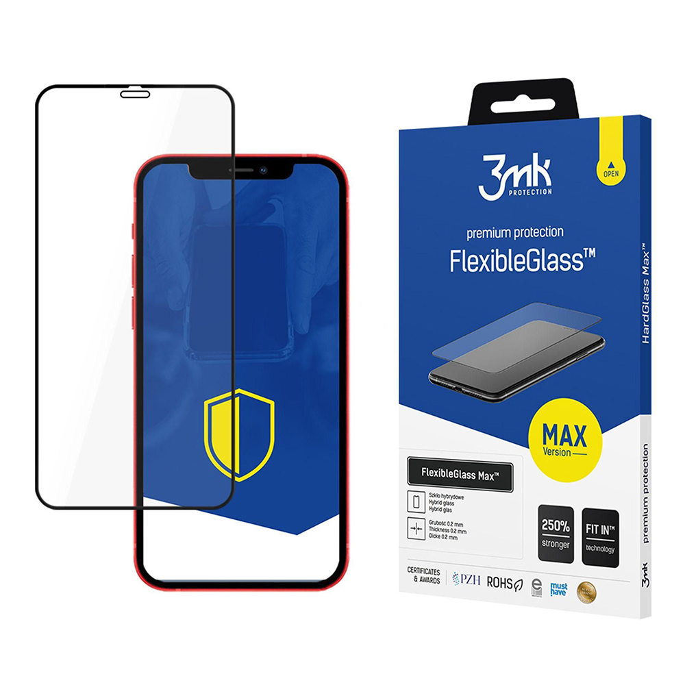 Калъф за iPhone 12 / iPhone 12 Pro - 3mk FlexibleGlass Max - Черен
