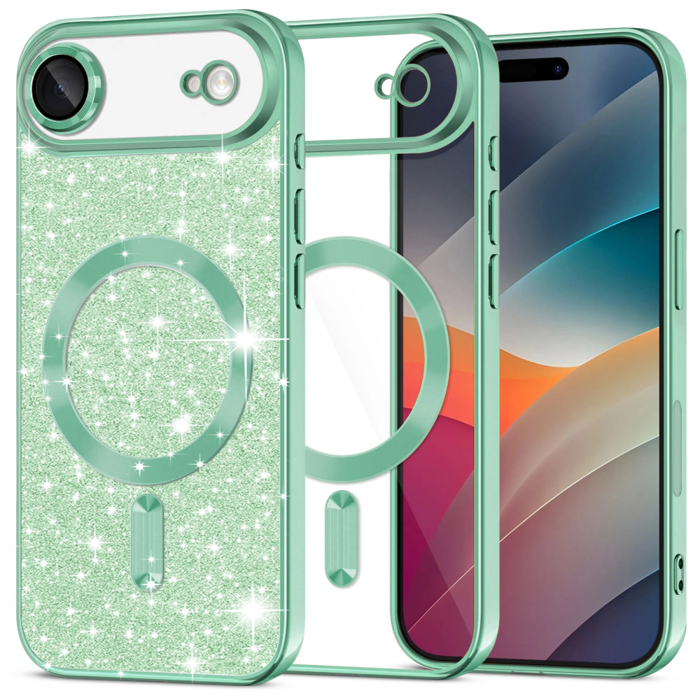 Калъф за iPhone 17 Air - Techsuit Luxury Glitter MagSafe - Светлозелен