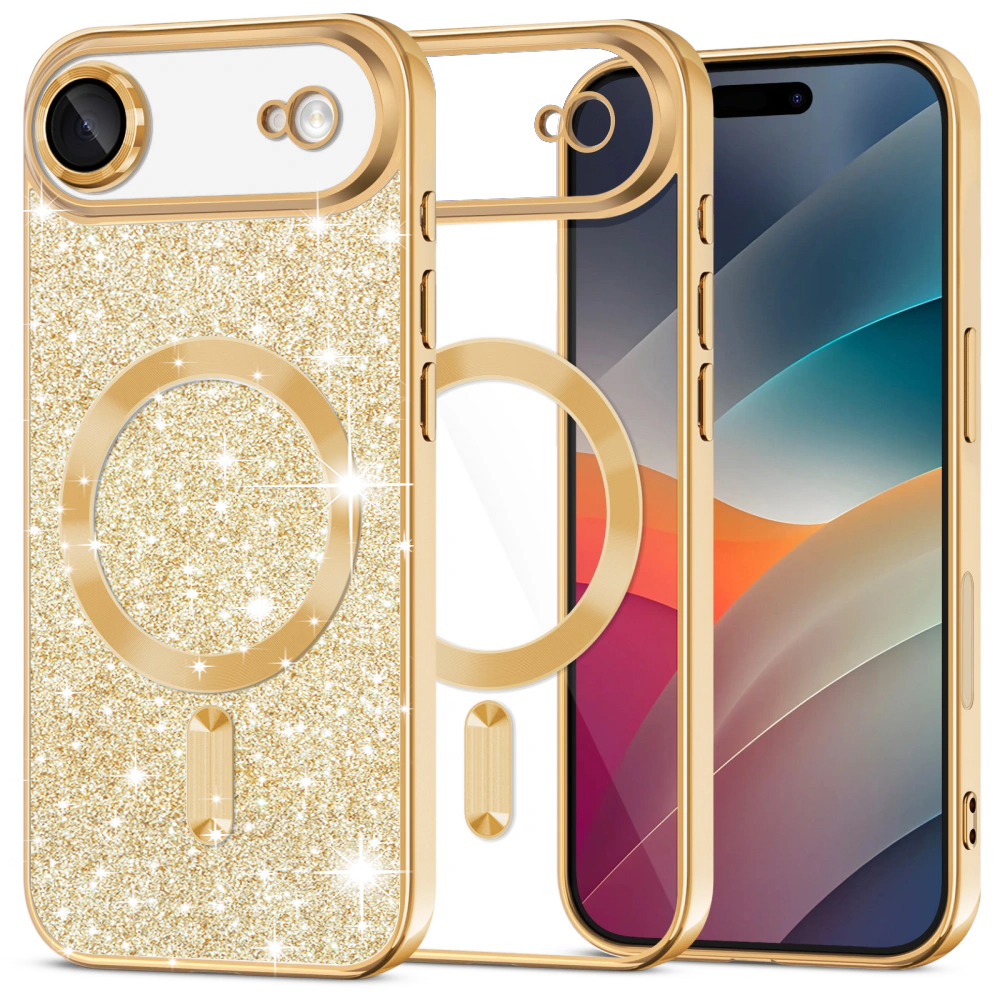 Калъф за iPhone 17 Air - Techsuit Luxury Glitter MagSafe MagSafe - Златист